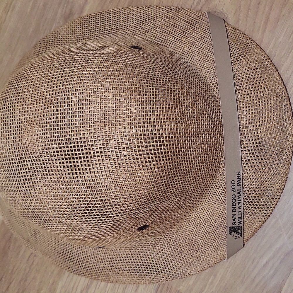 Vintage Rattan Pith Exploration Hat Made in the USA San Diego Animal Park